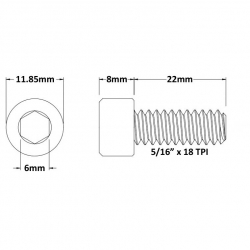 Profile titanium stem bolt